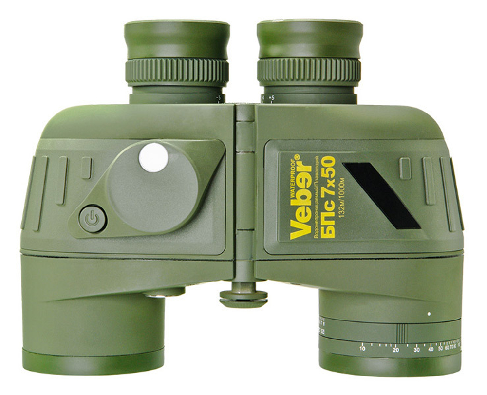 Бинокль Veber БПс 7x50 WP, плавающий, с компасом