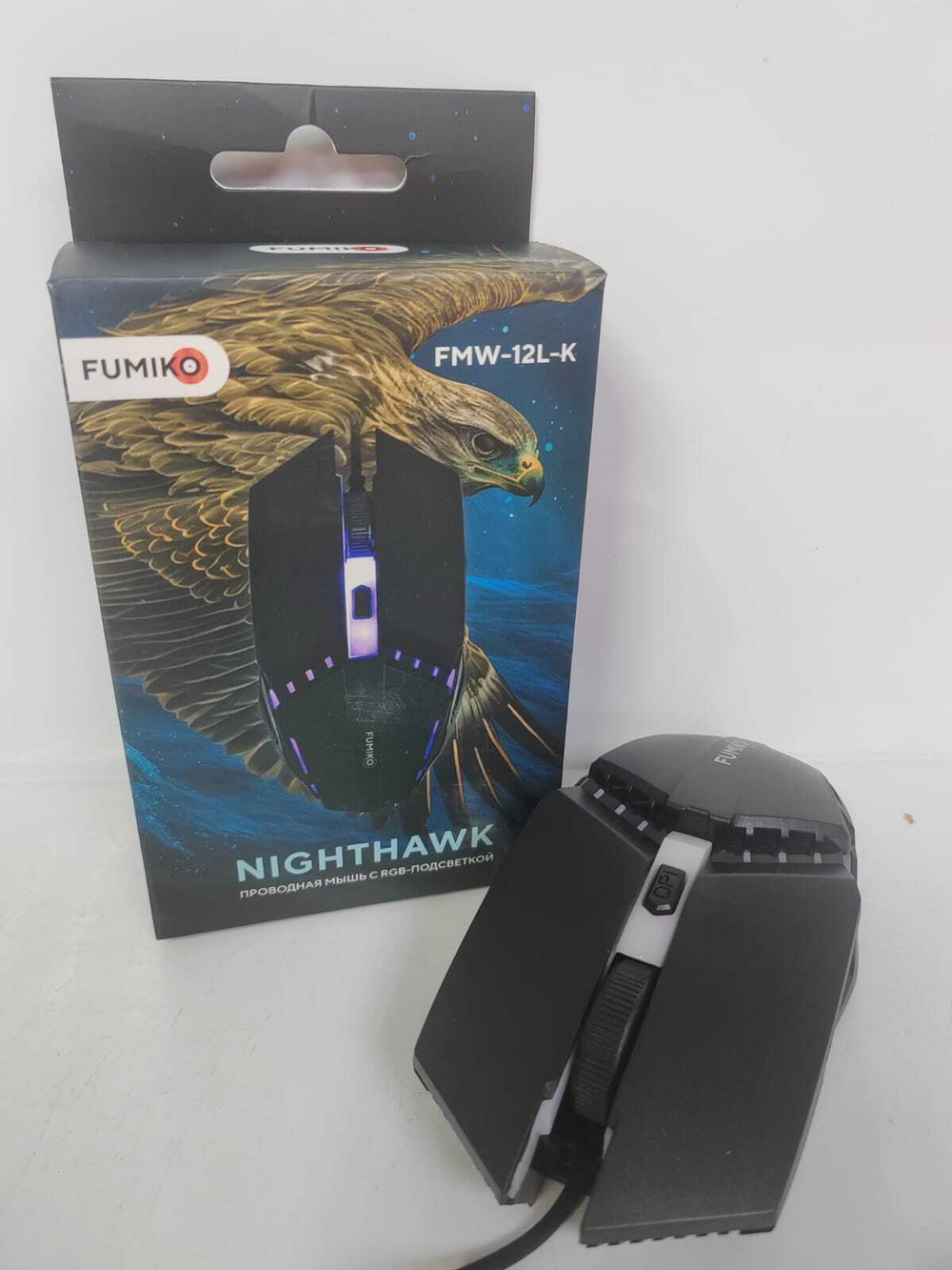 Мышь проводная FUMIKO NIGHTHAWK с подсветкой черная