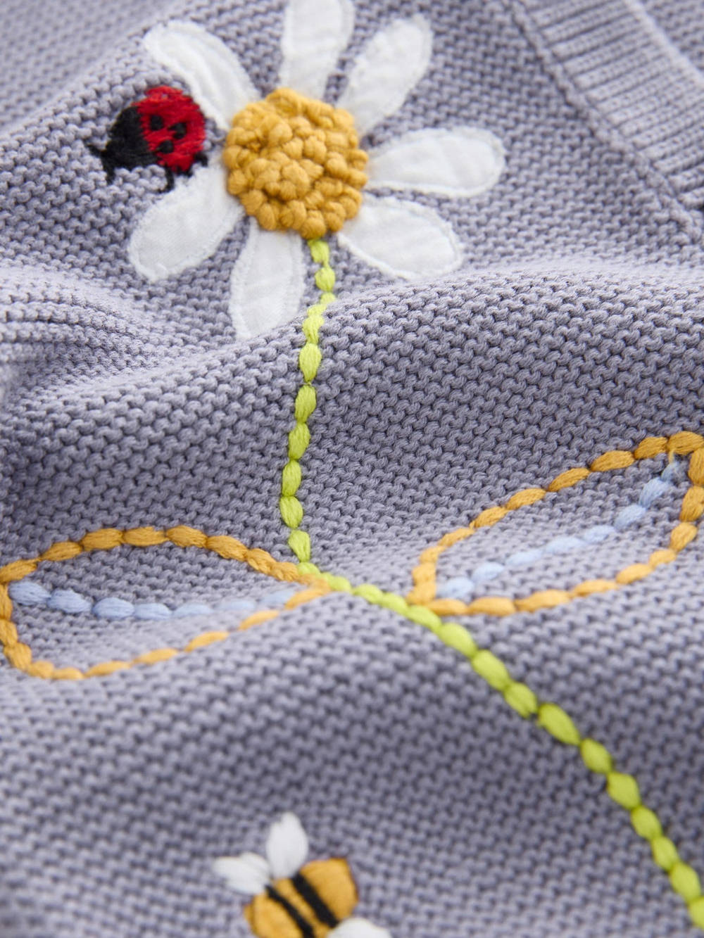 Кардиган вязаный с вышивкой для девочки Next E25-151, Сиреневый