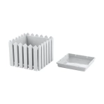 Кашпо Лардо квадратное среднее белый 284х218мм