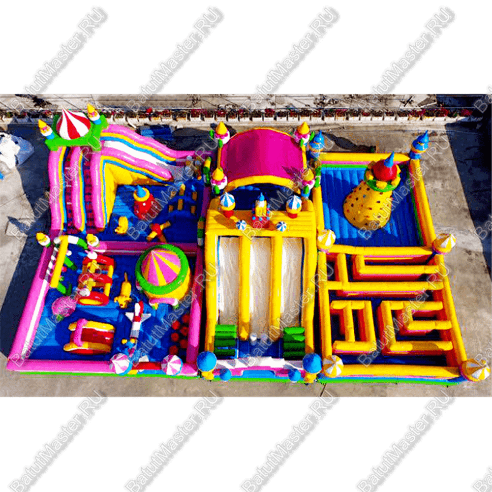 Большая площадка с высокой горкой "Дино-городок" 20*15*6.5 м