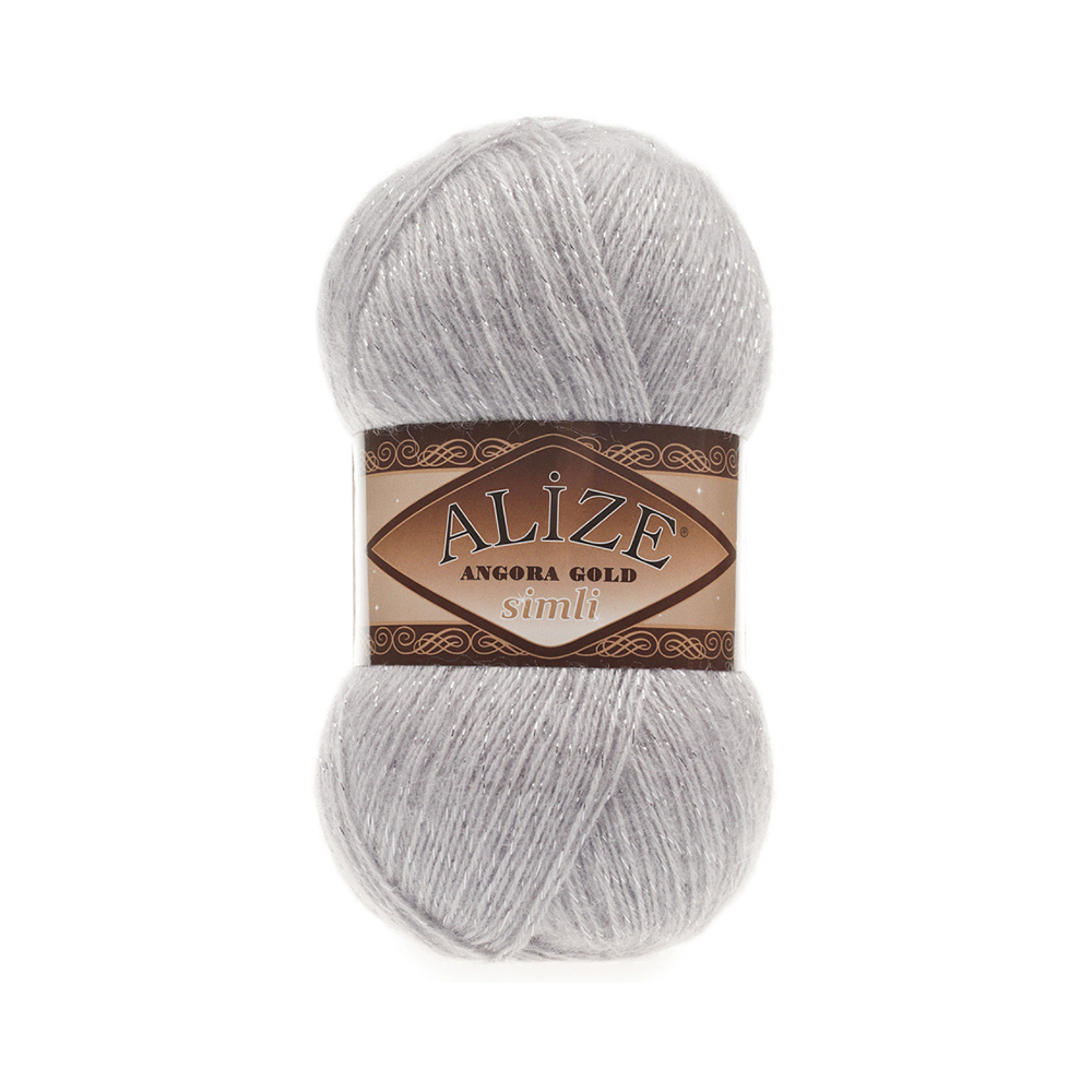 Пряжа Angora Gold Simli, 100 г, 500м, 20%шерcть,75%акрил,5% металлик (цена за 1 шт)