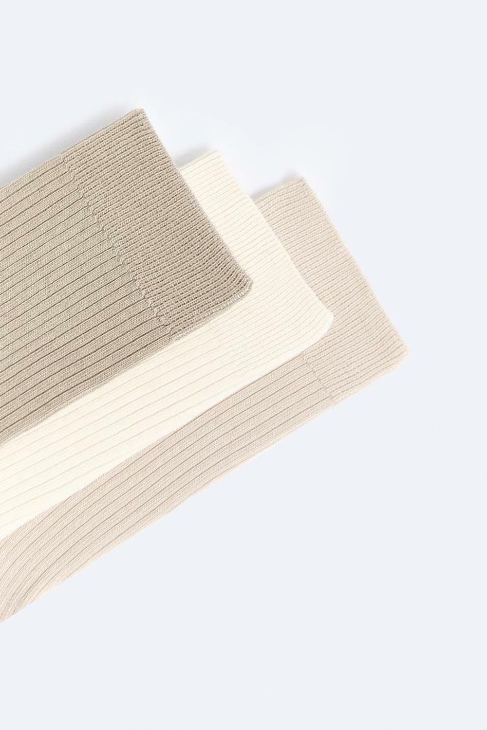 ZARA 3 УПАКОВКИ КОНТРАСТНЫХ НОСКОВ, БЕЖЕВЫЙ