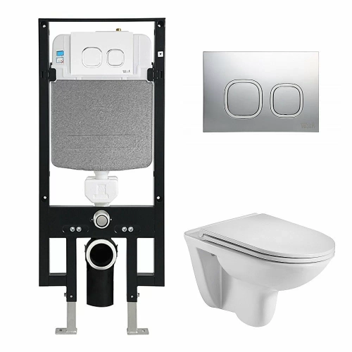 Унитаз с инсталляцией WeltWasser AMBERG 497 + BAARBACH 004 GL-WT + AMBERG RD-CR