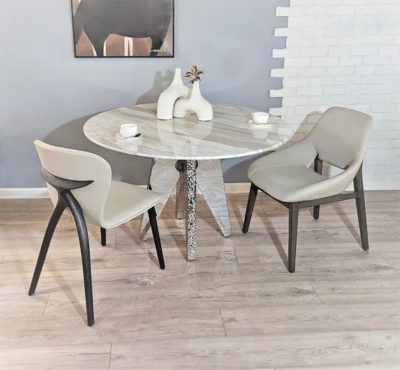 Стул 4447, серая экокожа, орех