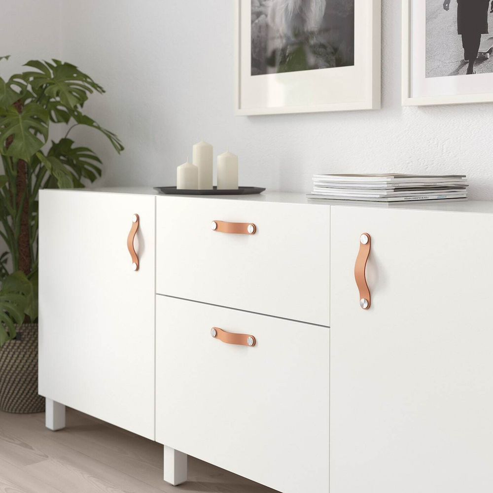 IKEA ÖSTERNÄS  (ИКЕА ÖСТЕРНÄС)  -  Кожаная ручка, дубленая кожа, 153 мм