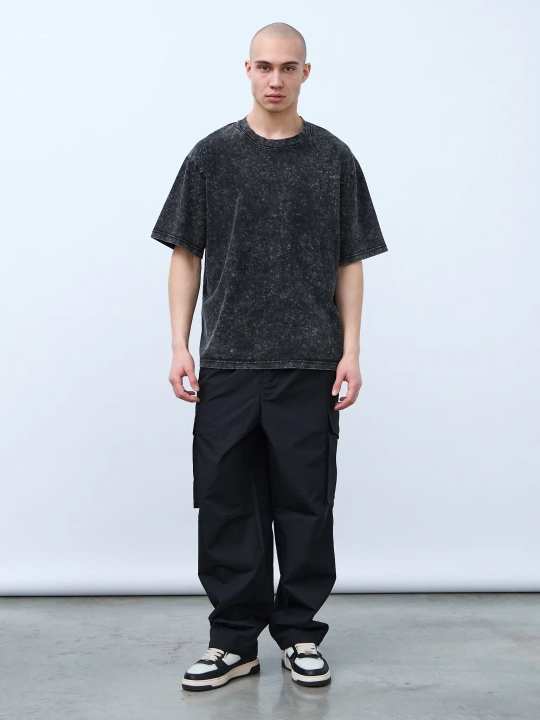 Футболка (черный) Garment dyed 230 г