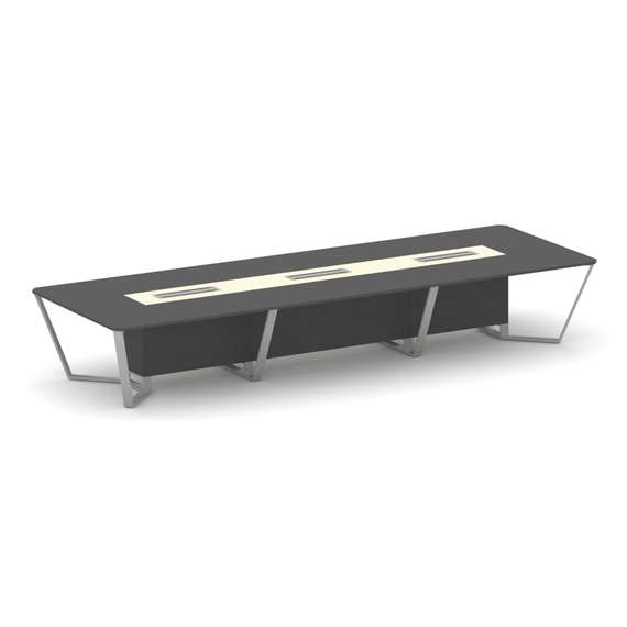 Steel Meet Стол переговорный прямоугольный KMK-PR.B.SP-16 Антрацит/Ваниль Глянец/Металл Серый 4800*1