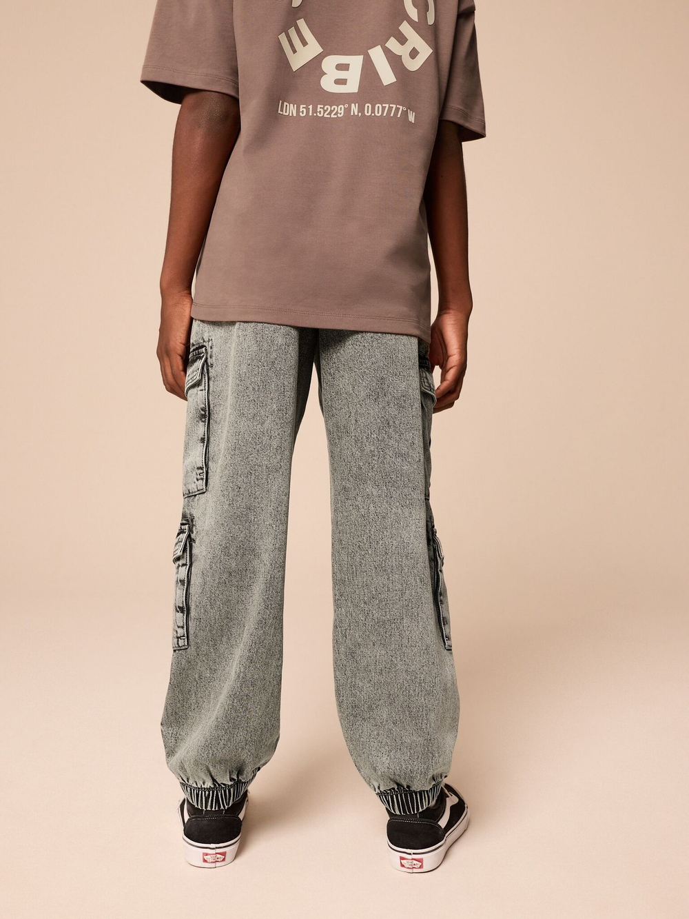 Джинсы карго для мальчика Next B39-217, Серый