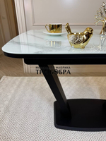 Кухонный раздвижной стол "Прадо", белый мрамор