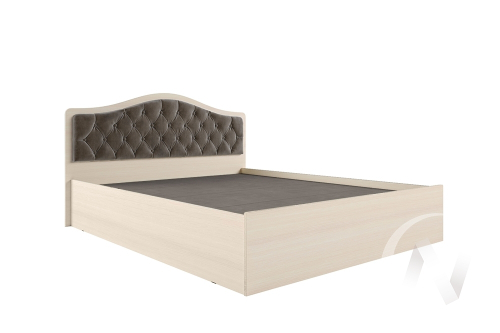 Кровать "Дели 1;4" с осн. настил ДСП 2с (Дуб молочный/Велюр шоколад)
