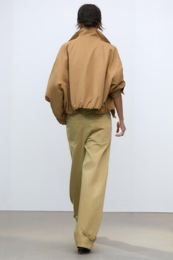 ZARA ДЖИНСЫ ОБЪЕМНОГО КРОЯ С ХЛЯСТИКАМИ, СВЕТЛО-ОЛИВКОВЫЙ