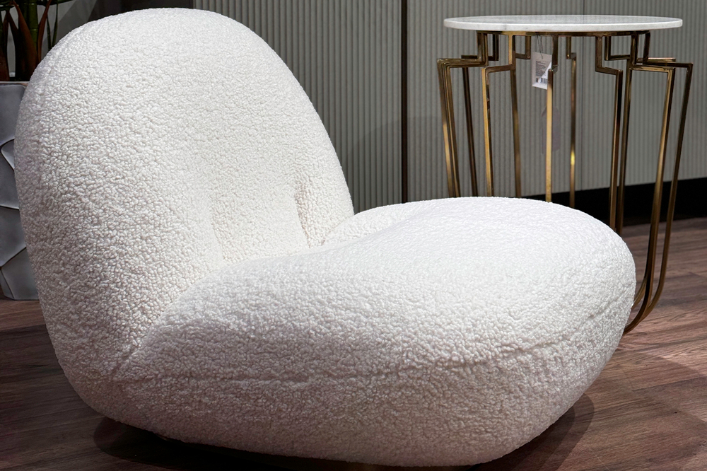 Кресло 75x88x64см Garda Decor Albano искусственный мех белый