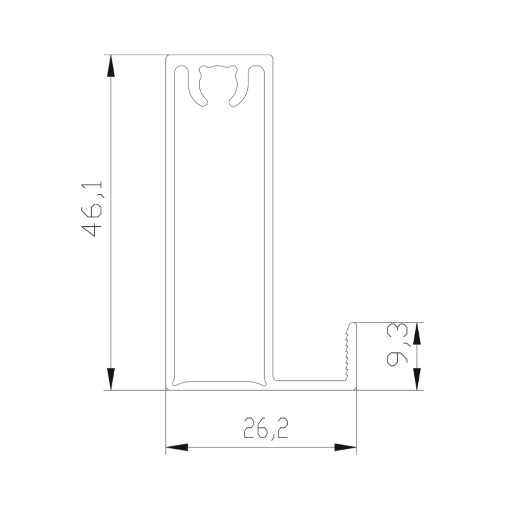 SLIMMAX Рамка широкая плоская (5,40 м) черный матовый (RAL) (AV0735) Aristo