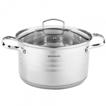 Hoffmann HM-5106 Кастрюля нерж.сталь 5-ти слой капс.дно с крышкой 4,1л 20см
