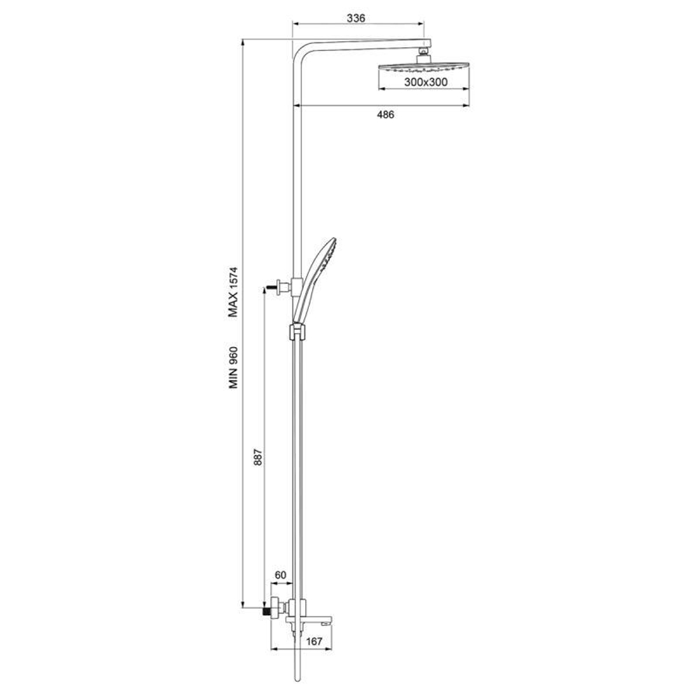 Душевая стойка с термостатом Gappo G2417-60