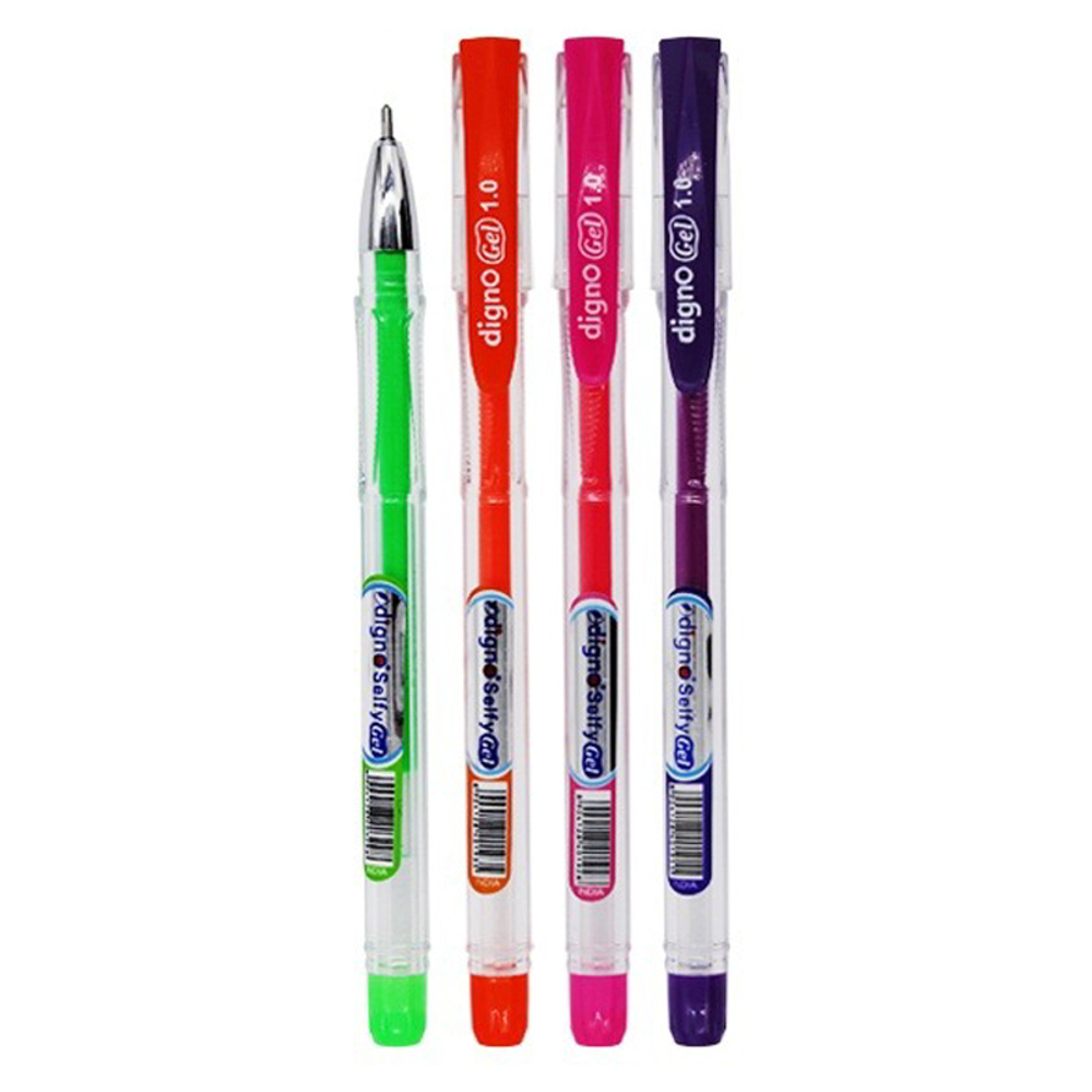 Ручка гелевая, Digno, цветные чернила, серия "Selfy", неоновая, 6 шт