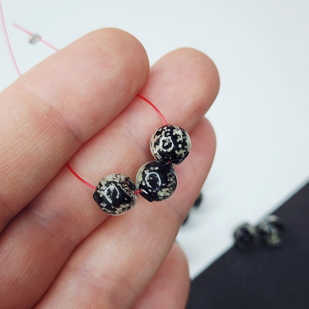 Бусина лэмпворк, стеклянные бусины, светятся в темноте, р-р 8мм, штучно