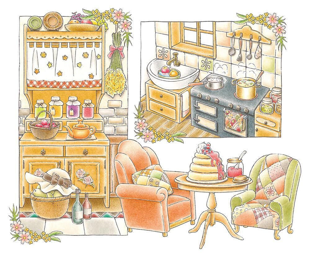 Wonderful houses in an imaginary world by Mona. Coloring book