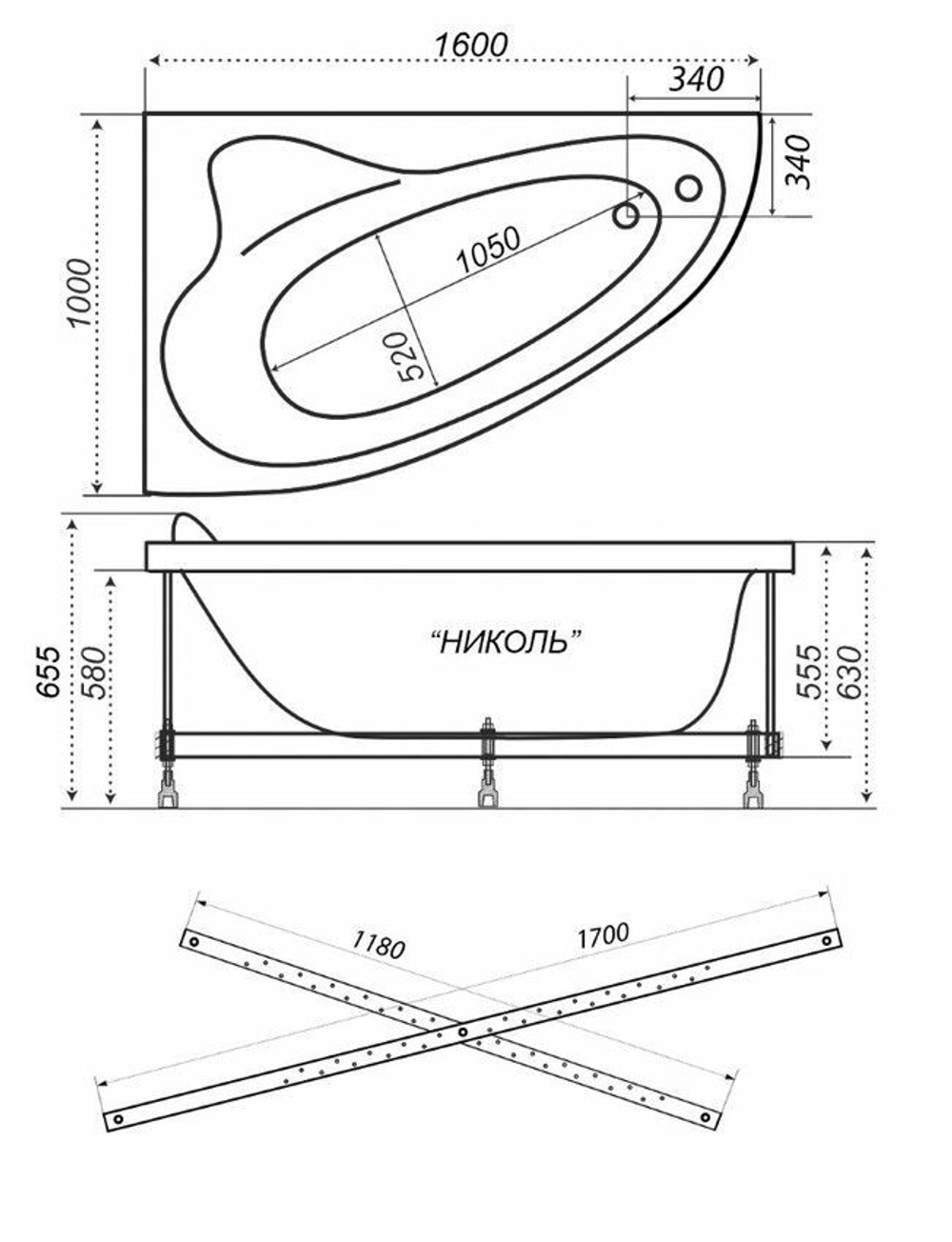 Ванна акриловая Triton Николь