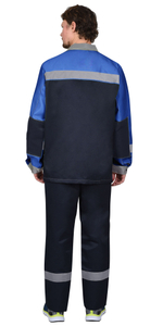 Костюм СИРИУС-ПРОФИЛЬ куртка, брюки, синий с васильковым со светло-серой отделкой и СОП