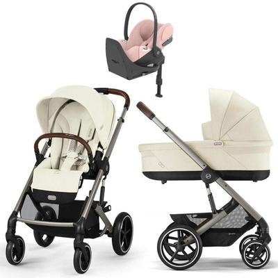 Коляска Cybex Balios S Lux TPE complete Cloud T Peach Pink Plus Base T 4 в 1 Seashell Beige с дождевиками