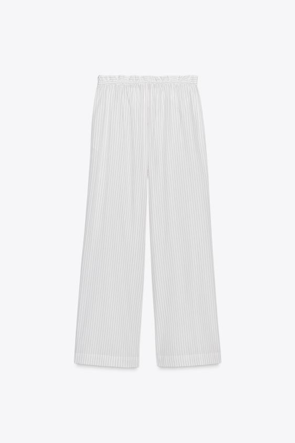 ZARA БРЮКИ В ПИЖАМНОМ СТИЛЕ В ПОЛОСКУ, БЕЛЫЙ