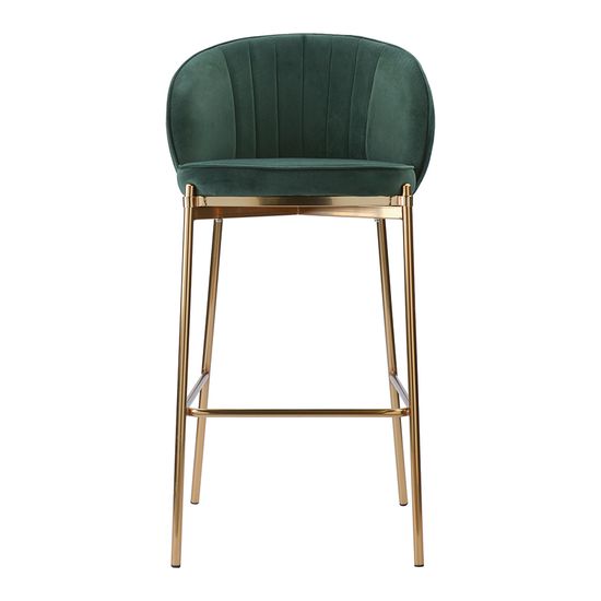 Стул барный coral, велюр, темно-зеленый
