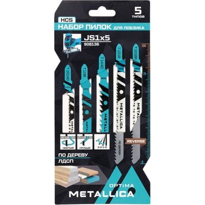 Набор пилок д/лобзика METALLICA Optima №1 по дереву 5шт   908136