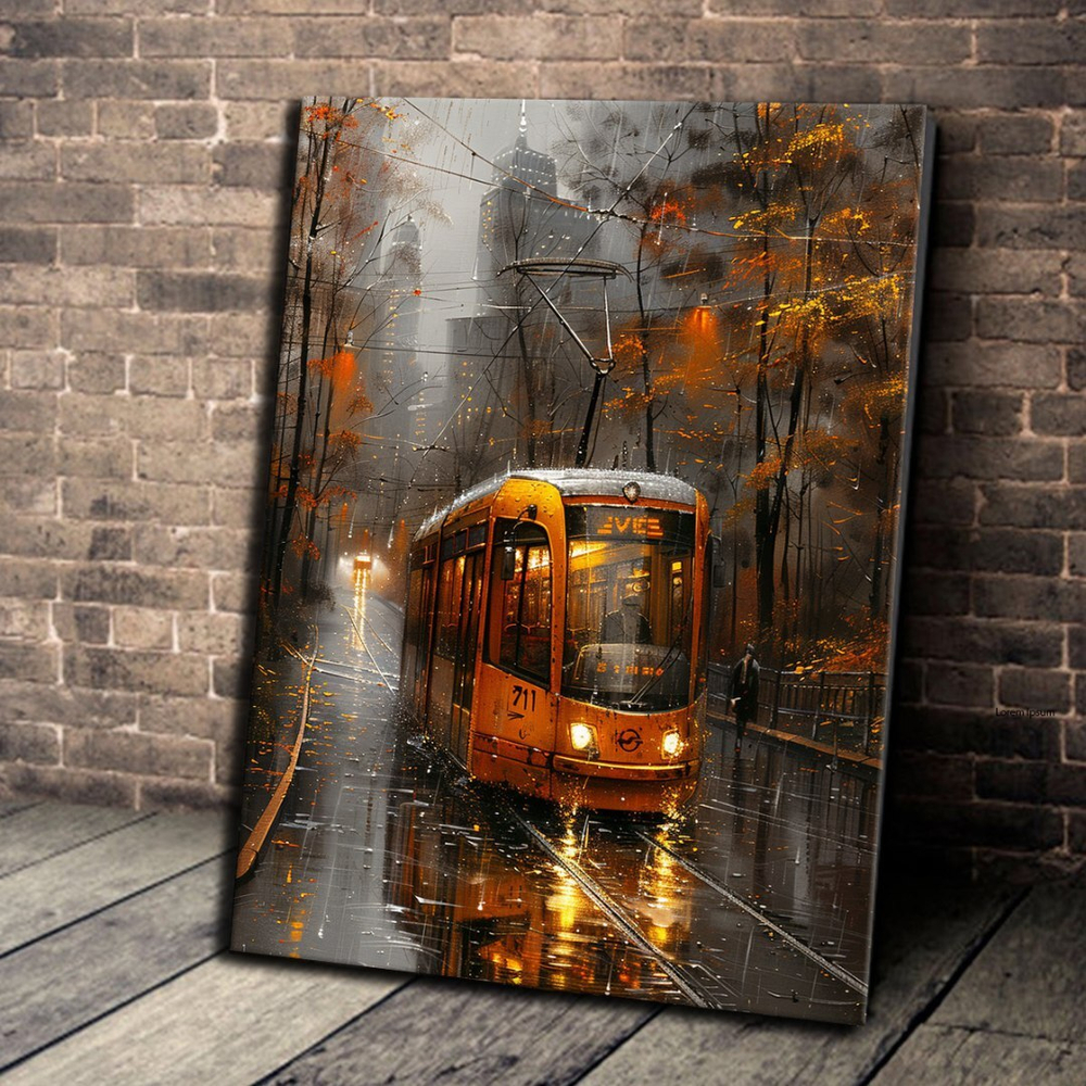 Трамвай осенью