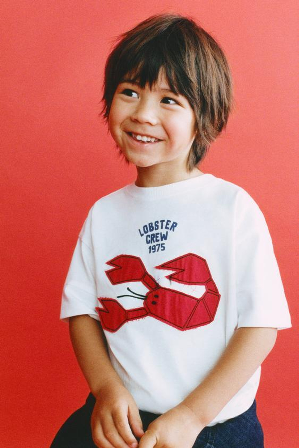 ZARA ФУТБОЛКА С НАШИВКОЙ «ЛАНГУСТ», ЭКРЮ