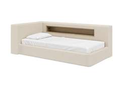 Диван-кровать Cube c нишей L (молочный, букле)