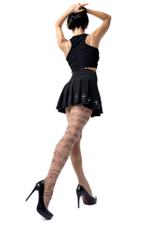 Колготки с принтом в виде нот и гитары (Размер: S-M-L) (Цвет: бежевый)