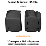 Передние автомобильные коврики ЭВА с бортами для Renault Talisman I (15-22г.)