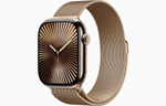 Apple Watch Series 10, 46 мм, титан Золотого цвета, миланский сетчатый браслет