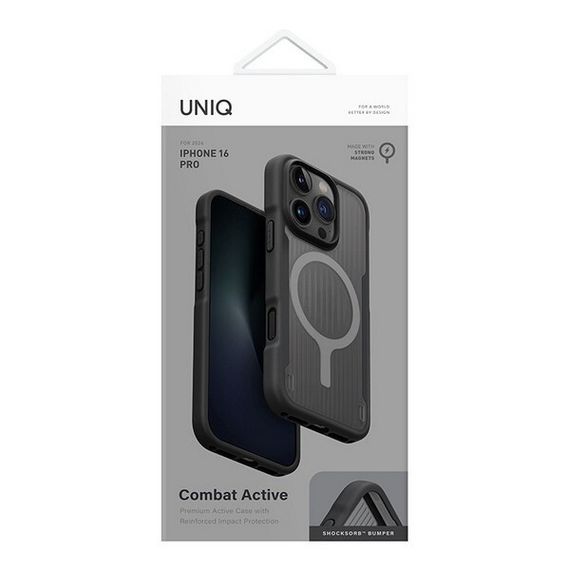 Чехол Uniq Combat Active MagSafe для iPhone 16 Pro Charcoal Black (IP6.3P(2024)-COMAMCBLK)