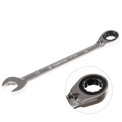 KING TONY (373A22M) Ключ трещоточный комбинированный с реверсом 22 мм