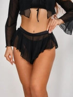 купальник раздельный 4 в 1 с шортами-юбка и топ с накидкой