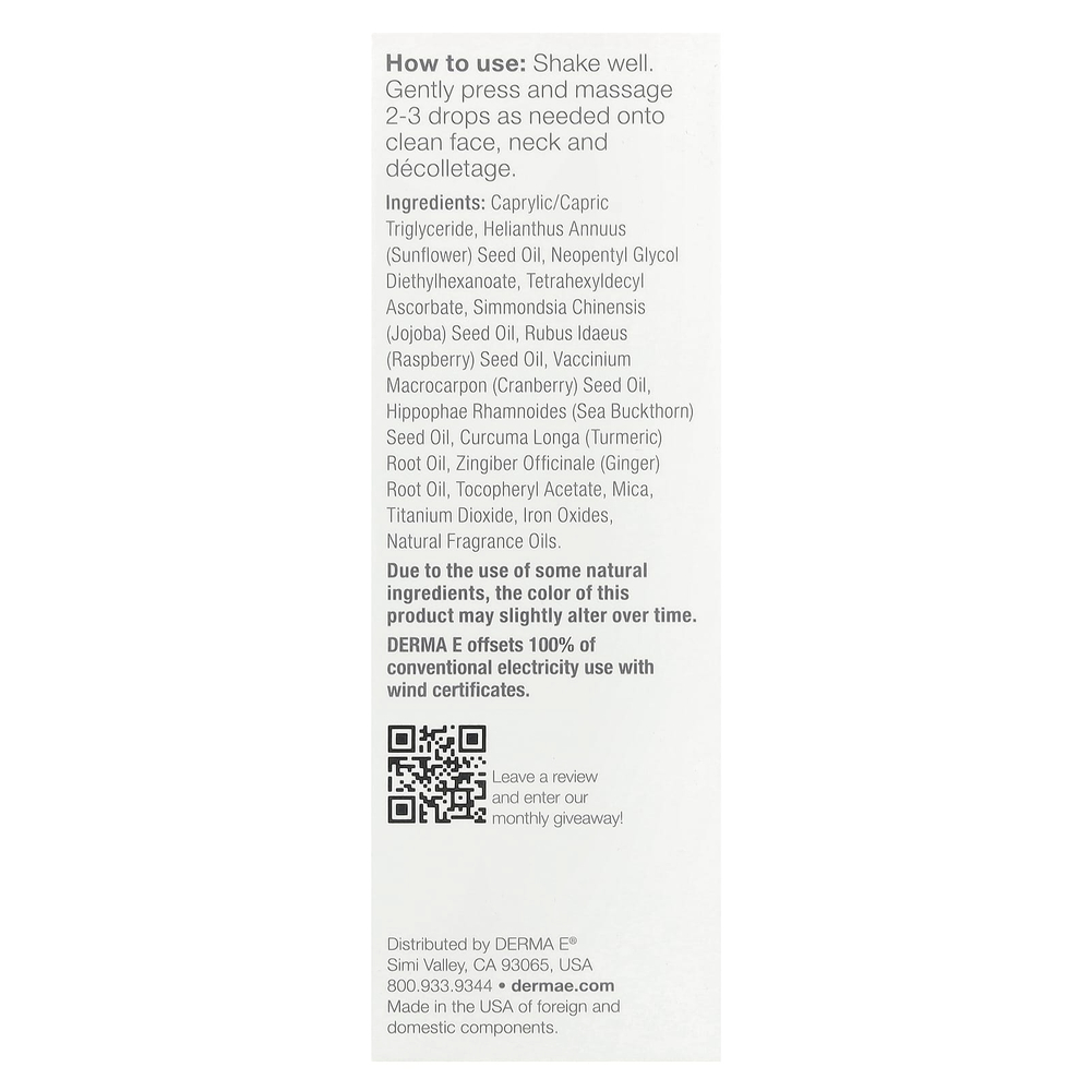 DERMA E, Масло для сияния кожи с витамином C, 30 мл (1 жидк. унц.)