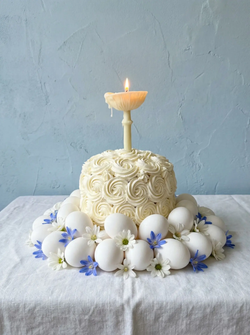 Свеча "Гриб Мухомор перезрелый" белого цвета