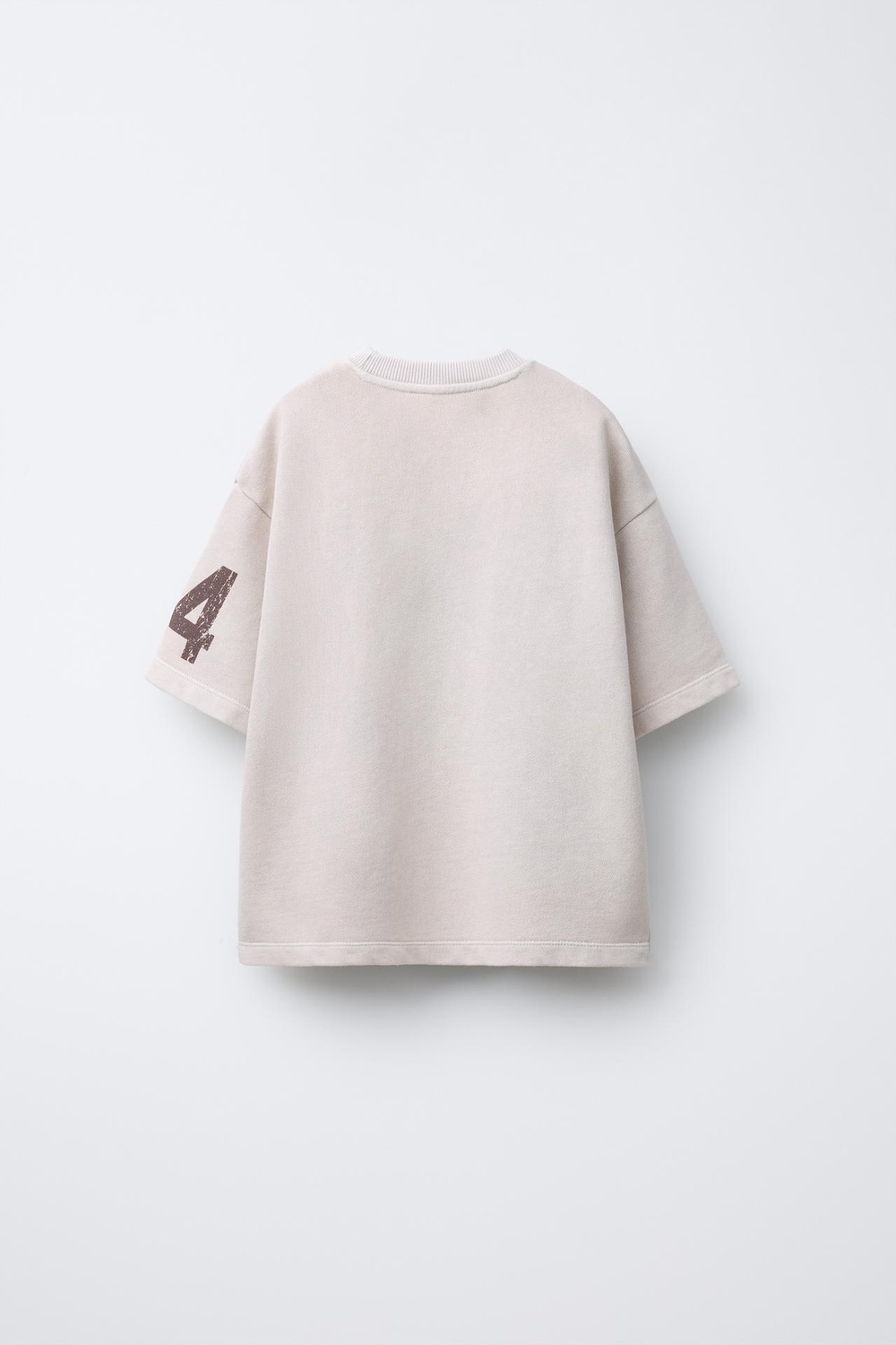 ZARA ФУТБОЛКА С НАДПИСЬЮ, ЭКРЮ