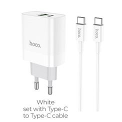 USB Hoco C80A Rapido Type-C PD+QC3.0 + кабель Type-C White