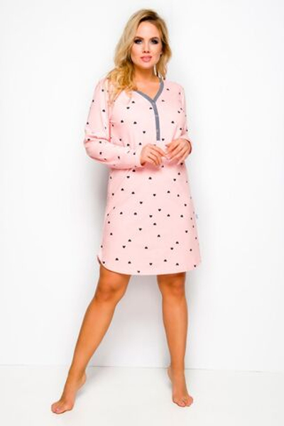 Нежная сорочка Tamara с сердечками (Размер: XXL) (Цвет: персиковый)