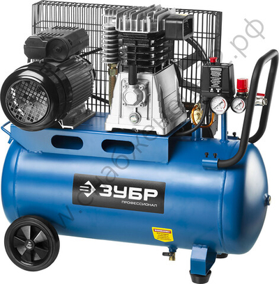 ЗУБР 440 л/мин, 50 л, 2200 Вт, ременной масляный компрессор, Профессионал (ЗКПМ-440-50-Р-2.2)