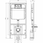 Унитаз SantiLine SL-5004MB SL-04 безободковый, с инсталляцией, с крышкой микролифт, черный матовый/кнопка черная матовая