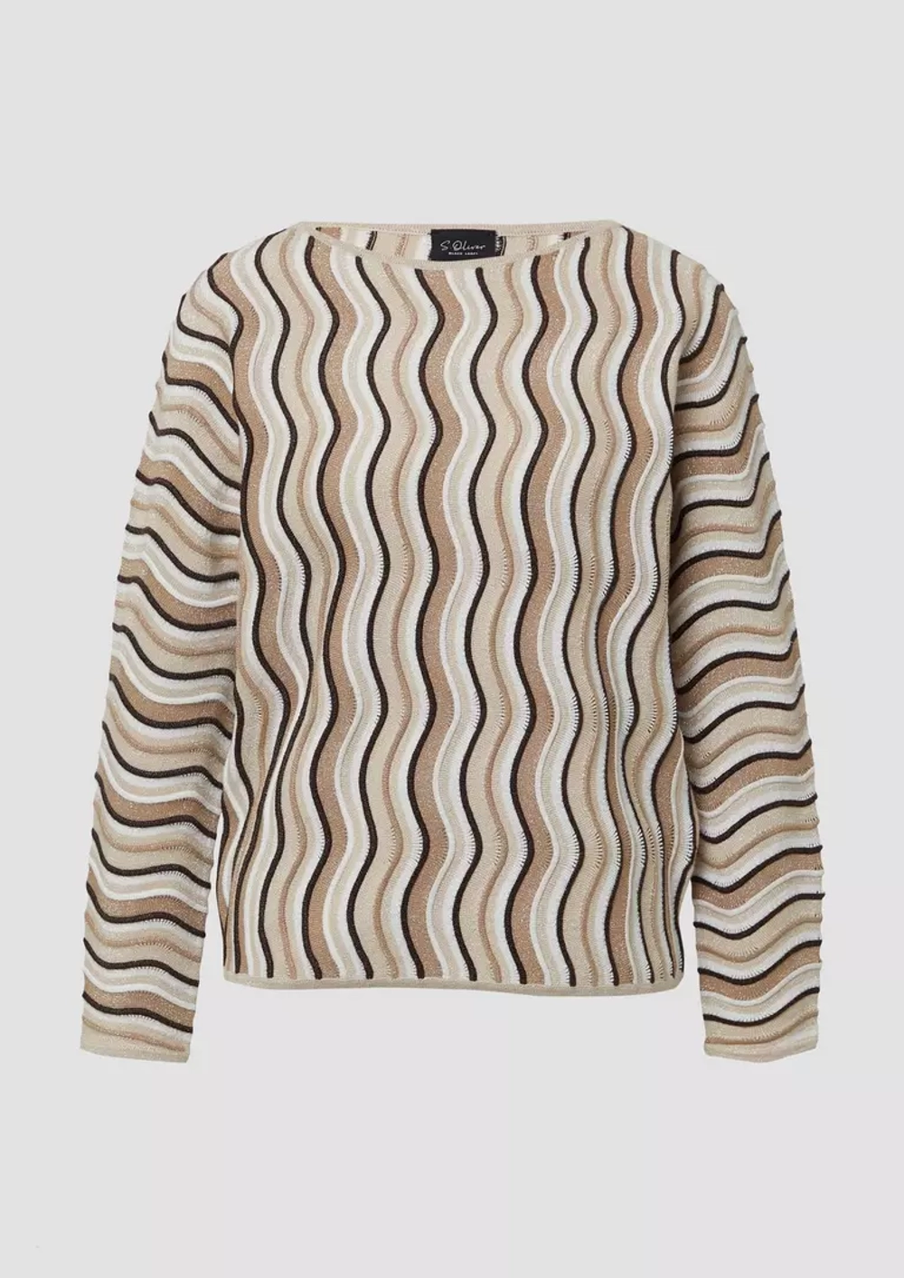 Легкий свитер тонкой вязки Relaxed Fit с рисунком волнистой текстуры Black Label