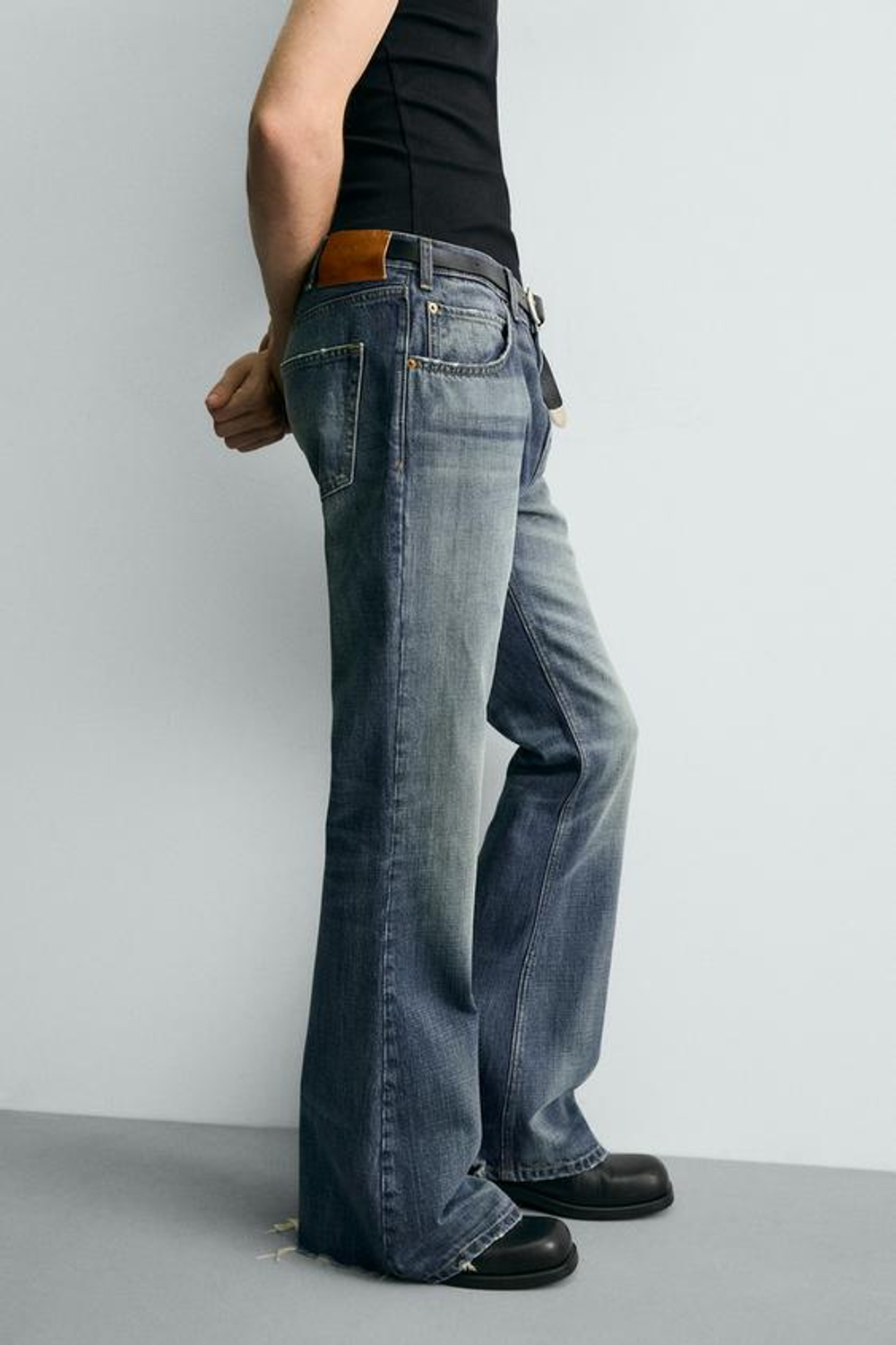 ZARA ДЖИНСЫ FLARE FIT, ЗЕЛЕНОВАТО-СИНИЙ