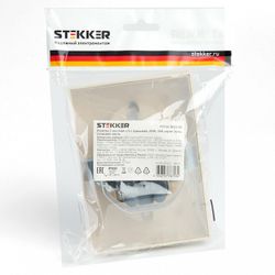 Розетка двойная с заземлением и со шторками, с крышкой Stekker Эрна 49137