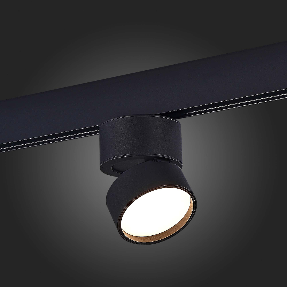 ST809.436.09 Магнитный трековый светильник Черный LED 1*9W 3000K 500Lm Ra&gt;90 120° IP20 D85xH126 48V