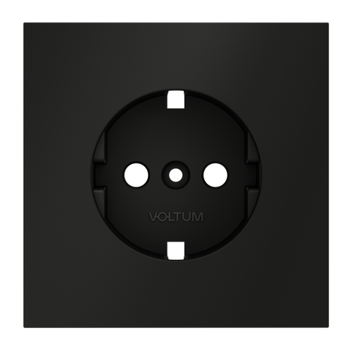 Накладка для розетки с заземлением, S70 (черный матовый)